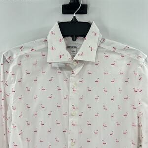 Bar III Men's Slim Fit Stretch Long Sleeve Organic Cotton - Flamingo - S - NWT